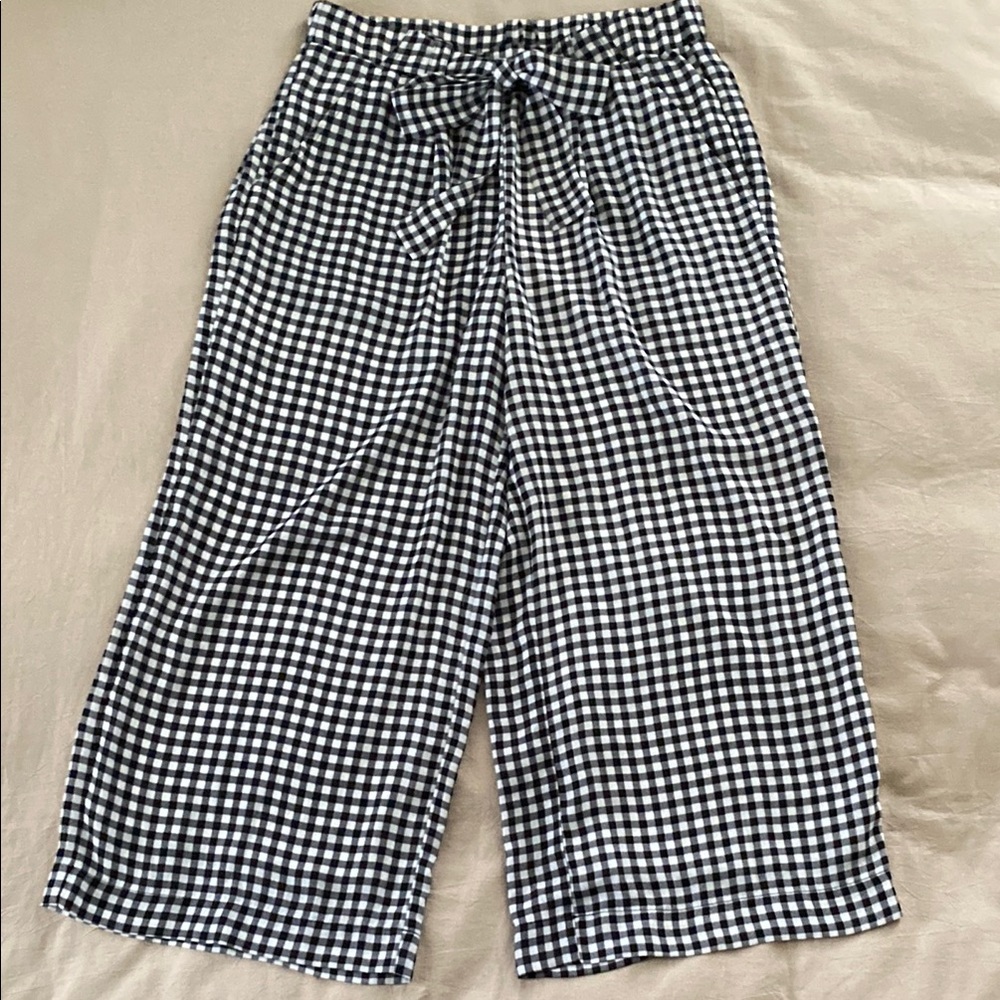 Studio JPR Black and White Gingham Wide-Leg Pants Lined With Pockets Size Small